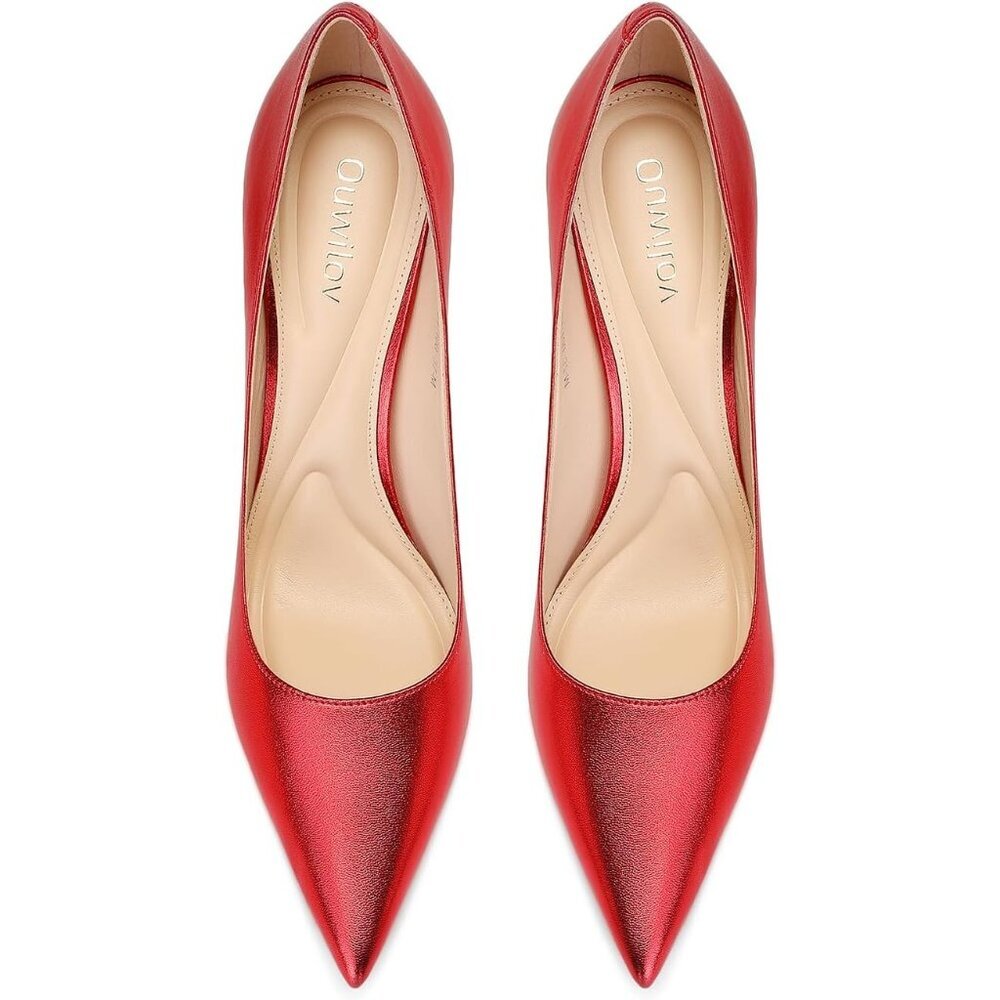 ⚡Women's Red High Heel Pumps Elegant Stiletto Heels with Cushioned Insole